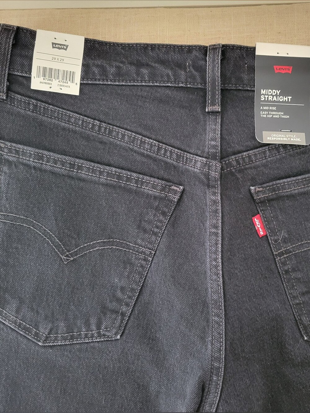Levi's Middy Straight Women's Jeans - Charcoal Size 29, Lenght 29, Nwt
